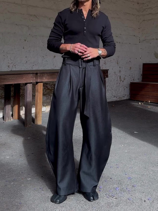 The Hawthorne Pleated Wide-Leg Trousers