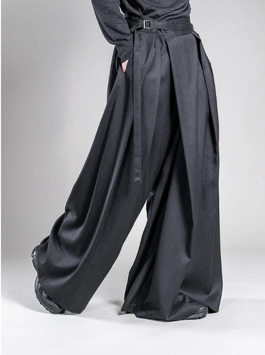 The Savoy Draped Wide-Leg Trousers